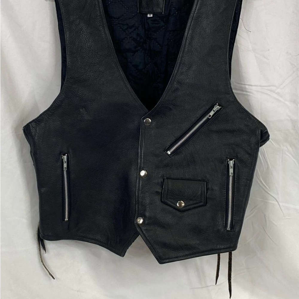 Harley Davidson Men's Black and Orange Gilet size 46
